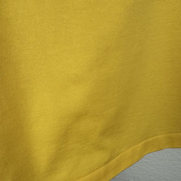 Vintage David Smith Sunshine Yellow Sun Ray Stitching Polo Top Medium - Picture 8 of 16